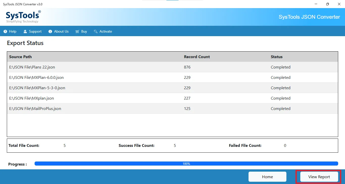 click on the view report.