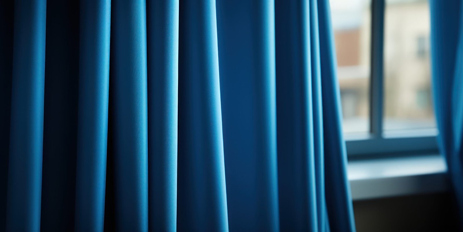 Blue Boucle Roman Blinds